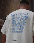 A TRUE LOVE STORY T-SHIRT - CREAM/BLUE