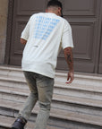 A TRUE LOVE STORY T-SHIRT - CREAM/BLUE